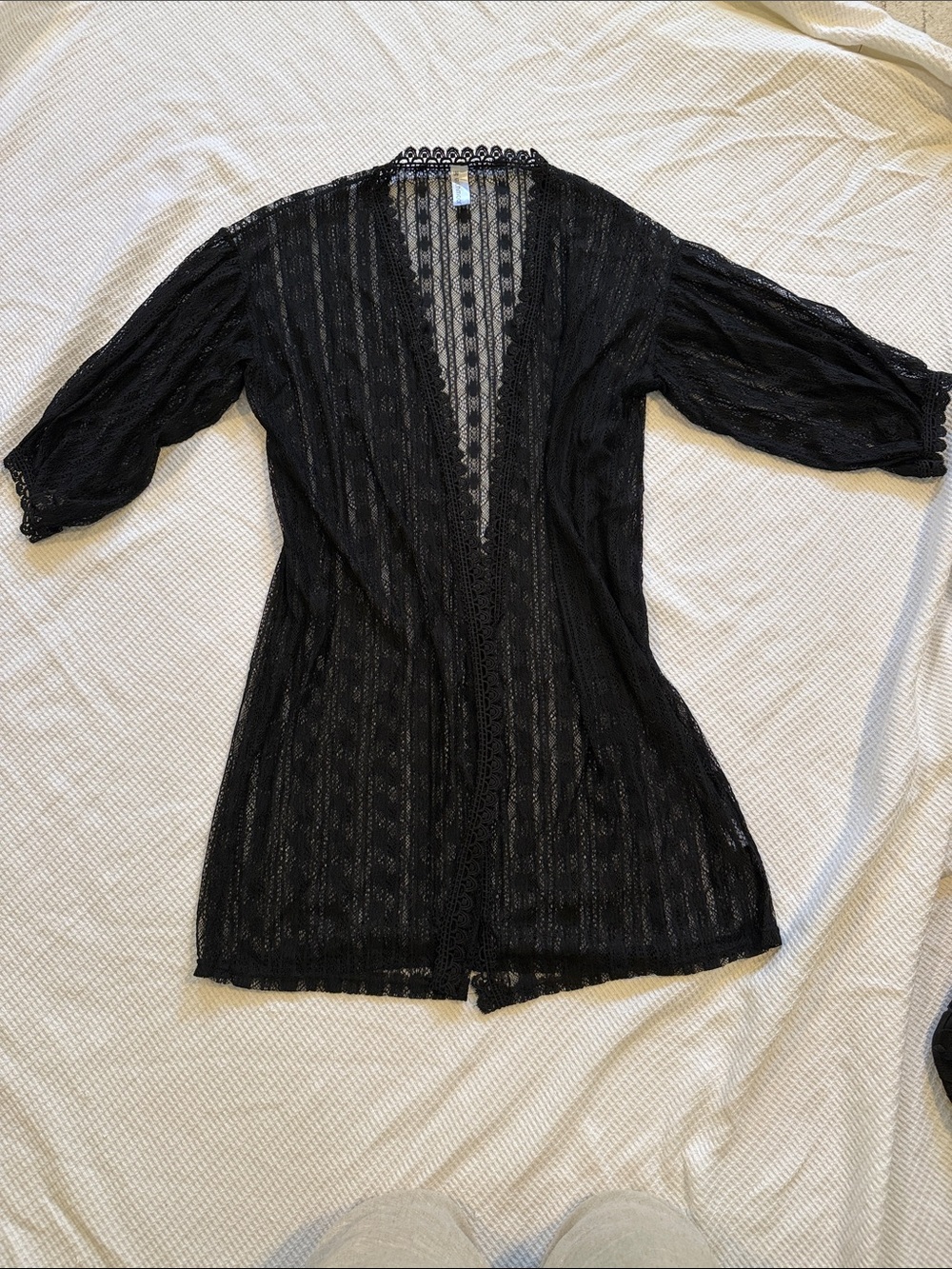 Earth Black Sheer Lace Cover-Up